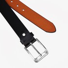 Ремень мужской, ширина 3.5 см, винт, пряжка металл, цвет чёрный - фото 22914778