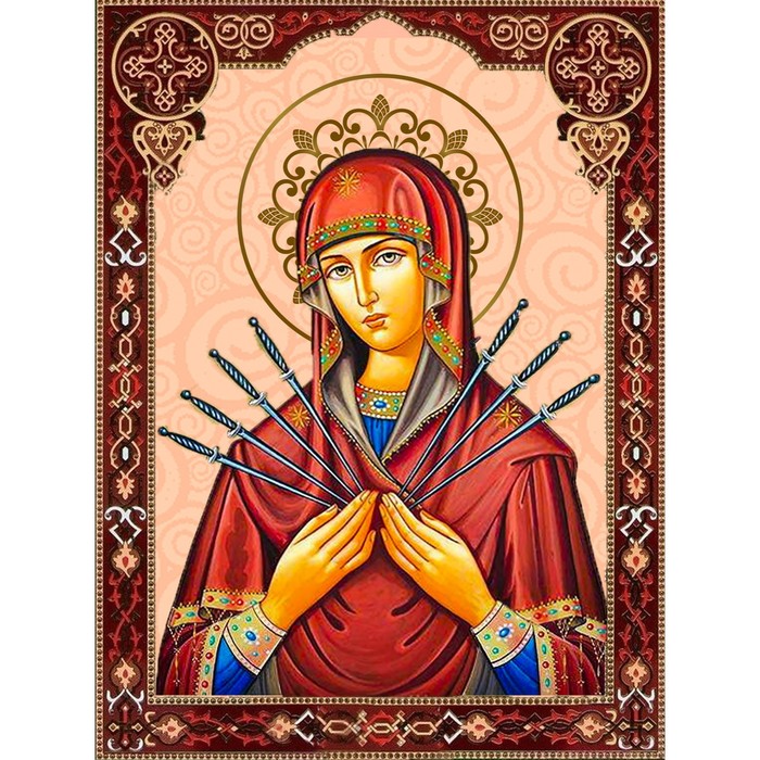 Алмазная мозаика «Семистрельная икона Божией Матери» 30 × 40 см - Фото 1