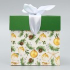 Коробка подарочная новогодняя складная «Фотографичные шары», 10 х 10х 10 см 9845675