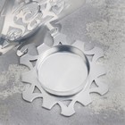 Подсвечник "Елка со звездами" металл на одну свечу, 10х13 см, хром (комплект 3 шт) - фото 22951576