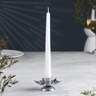 Подсвечник "Изморозь" металл на одну свечу, 9,2х9,2х4,1 см, хром - фото 296794366