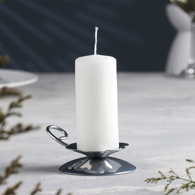 Подсвечник на 1 свечу «Цветок», металл,, 9×3.5 см, хром