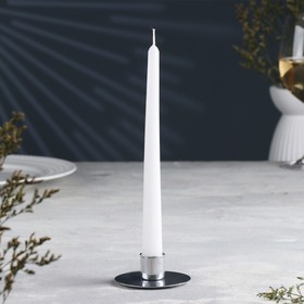 Подсвечник 'Круг' металл на одну свечу, 7х3 см, хром