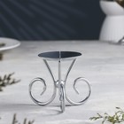 Подсвечник "Весел Н" металл на одну свечу, 9,5х7,6 см, хром - фото 22951644