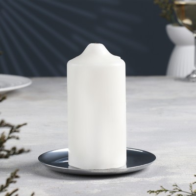 Подсвечник "Чашка 140" металл на одну свечу, 14х14 см , хром