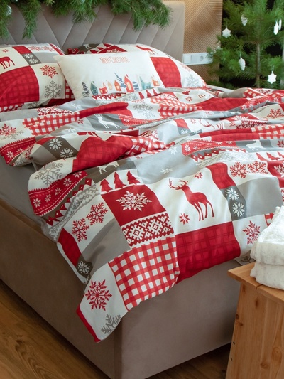 Постельное бельё 1.5-спальное «Этель» New Year's patchwork, бязь