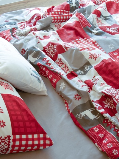Постельное бельё 1.5-спальное «Этель» New Year's patchwork, бязь