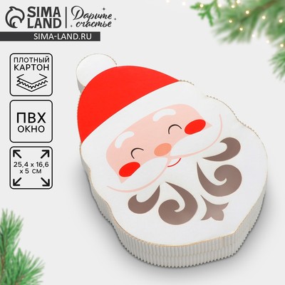 Коробка новогодняя подарочная «Дедушка Мороз», 16.5×25×5 см