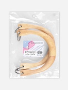 Ручки для сумки деревянные, с полукольцами, 10.3×8 см, 2 шт., цвет бежевый, серебряный 9684230