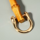Ручка для сумки, бамбук, с полукольцами, 13,5 × 10,5 см, цвет бежевый/золотой - фото 7493714