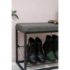 Обувница пуф, 800х300х895, Черный муар/Ткань Текна 9 - Фото 3