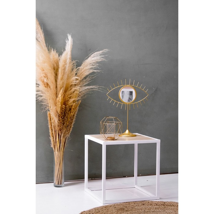 Стол тумба 1, 400х400х400, Белый муар/Дуб сонома - Фото 1