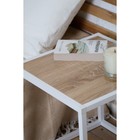 Стол тумба 1, 400х400х400, Белый муар/Дуб сонома - Фото 2