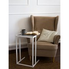 Стол придиванный Мини, 400х400х650, Белый муар/Метрополитан Грей - Фото 3