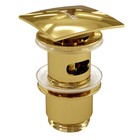 Донный клапан для раковины WasserKRAFT A168, Push-up, перелив, латунь, золото - фото 296154116
