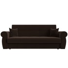 Прямой диван «Лига 019», механизм книжка, микровельвет, цвет коричневый  (артикул 10077824)  большой выбор товаров оптом и в розницу по низким ценам с доставкой