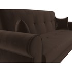 Прямой диван «Лига 019», механизм книжка, микровельвет, цвет коричневый  (артикул 10077824)  большой выбор товаров оптом и в розницу по низким ценам с доставкой