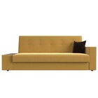 Прямой диван «Лига 020», книжка, стол слева, микровельвет, цвет жёлтый / коричневый - Фото 2