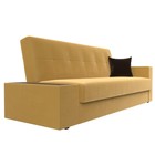 Прямой диван «Лига 020», книжка, стол слева, микровельвет, цвет жёлтый / коричневый - Фото 3