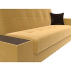 Прямой диван «Лига 020», книжка, стол слева, микровельвет, цвет жёлтый / коричневый - Фото 4