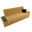 Прямой диван «Лига 020», книжка, стол слева, микровельвет, цвет жёлтый / коричневый - Фото 5