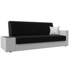 Прямой диван «Лига 020», механизм книжка, стол слева, экокожа, цвет чёрный / белый - Фото 1