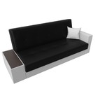 Прямой диван «Лига 020», механизм книжка, стол слева, экокожа, цвет чёрный / белый - Фото 5