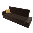 Прямой диван «Лига 020», книжка, стол справа, микровельвет, цвет коричневый / жёлтый - Фото 5