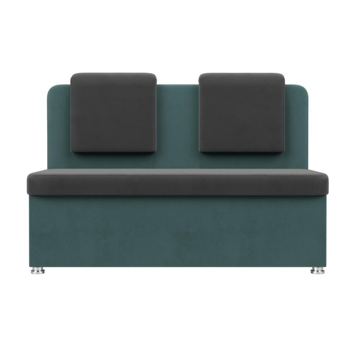 Кухонный диван «Маккон», 2-х местный, велюр, цвет серый / бирюзовый - фото 1907863017