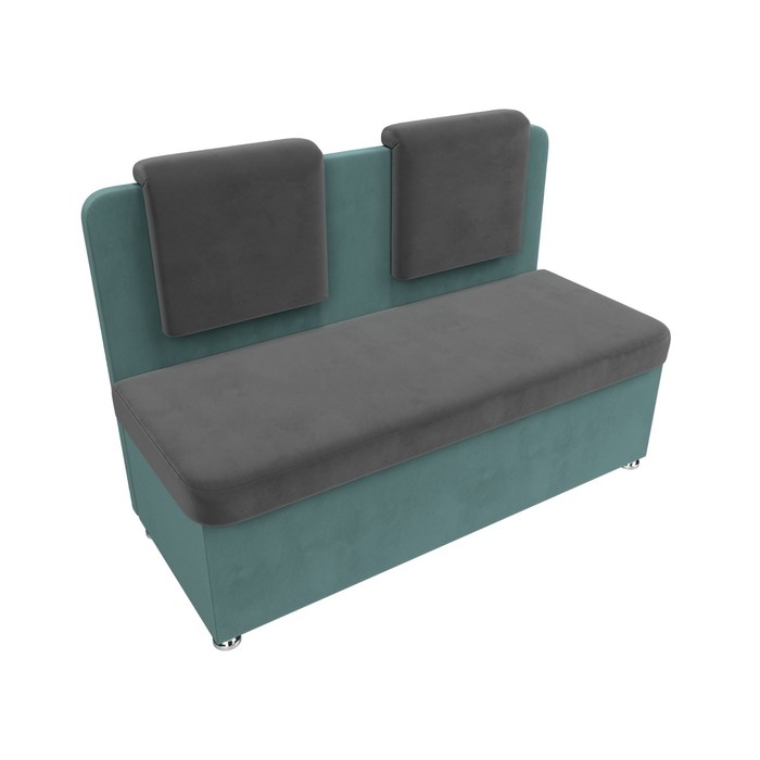 Кухонный диван «Маккон», 2-х местный, велюр, цвет серый / бирюзовый - фото 1907863021
