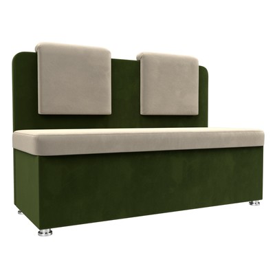 Кухонный диван «Маккон», 2-х местный, микровельвет, цвет бежевый / зелёный