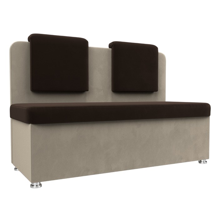 Кухонный диван «Маккон», 2-х местный, микровельвет, цвет коричневый / бежевый