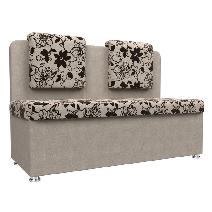 Кухонный диван «Маккон», 2-х местный, рогожка, цвет цветы / бежевый - фото 1907863071