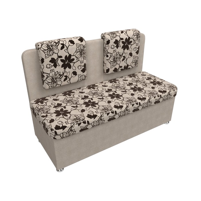 Кухонный диван «Маккон», 2-х местный, рогожка, цвет цветы / бежевый - фото 1907863076