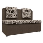 Кухонный диван «Маккон», 2-х местный, рогожка, цвет цветы / коричневый - фото 298455814