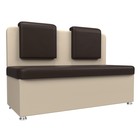 Кухонный диван «Маккон», 2-х местный, экокожа, цвет коричневый / бежевый - фото 298455852