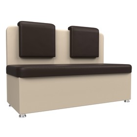 Кухонный диван «Маккон», 2-х местный, экокожа, цвет коричневый / бежевый