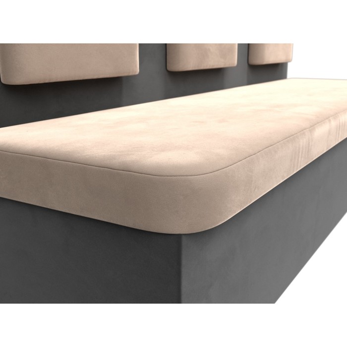 Кухонный диван «Маккон», 3-х местный, велюр, цвет бежевый / серый - фото 1907863132