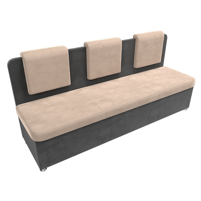 Кухонный диван «Маккон», 3-х местный, велюр, цвет бежевый / серый - фото 1907863134