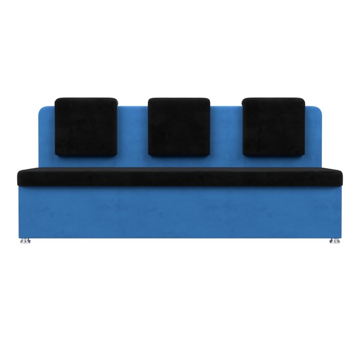 Кухонный диван «Маккон», 3-х местный, велюр, цвет чёрный / голубой - фото 1907863152