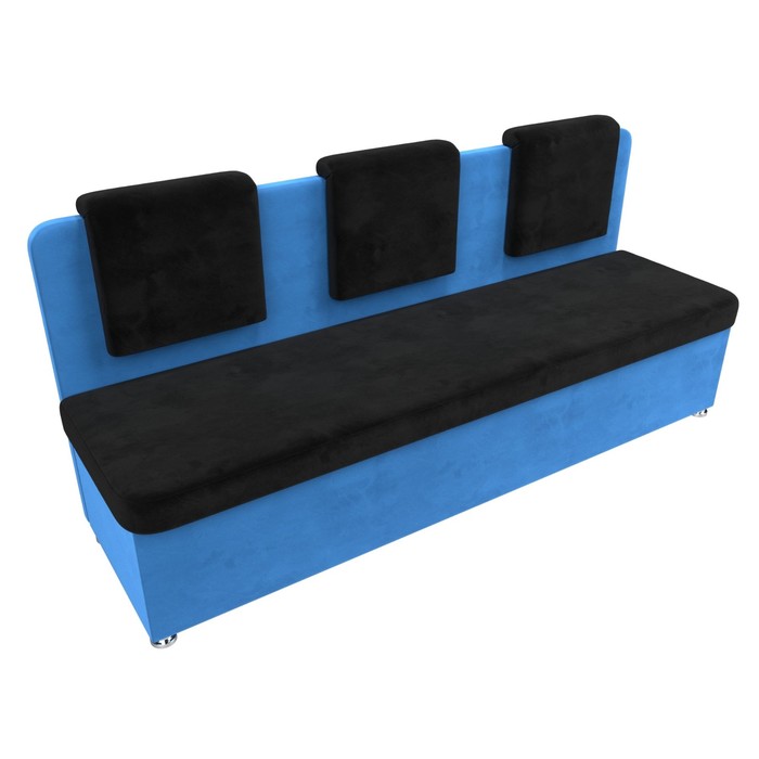 Кухонный диван «Маккон», 3-х местный, велюр, цвет чёрный / голубой - фото 1926836696