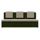 Кухонный диван «Маккон», 3-х местный, микровельвет, цвет бежевый / зелёный - Фото 2