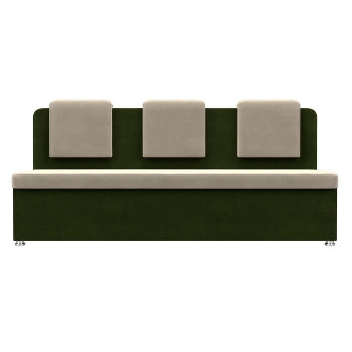 Кухонный диван «Маккон», 3-х местный, микровельвет, цвет бежевый / зелёный - фото 1926836703