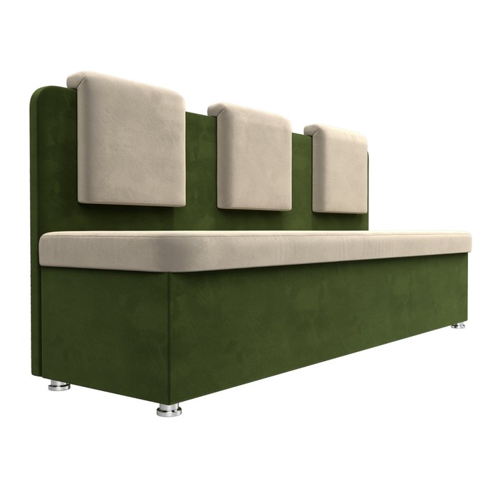 Кухонный диван «Маккон», 3-х местный, микровельвет, цвет бежевый / зелёный - фото 1926836704