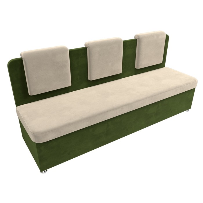 Кухонный диван «Маккон», 3-х местный, микровельвет, цвет бежевый / зелёный - фото 1926836707