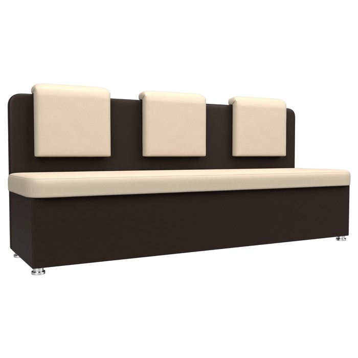 Кухонный диван «Маккон», 3-х местный, экокожа, цвет бежевый / коричневый