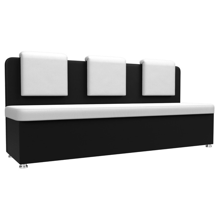 Кухонный диван «Маккон», 3-х местный, экокожа, цвет белый / чёрный