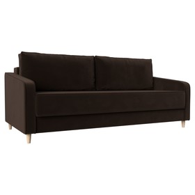 Прямой диван «Варшава», механизм пантограф, микровельвет, цвет коричневый