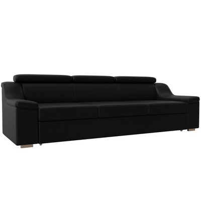 Прямой диван «Линдос», механизм дельфин, экокожа, цвет чёрный