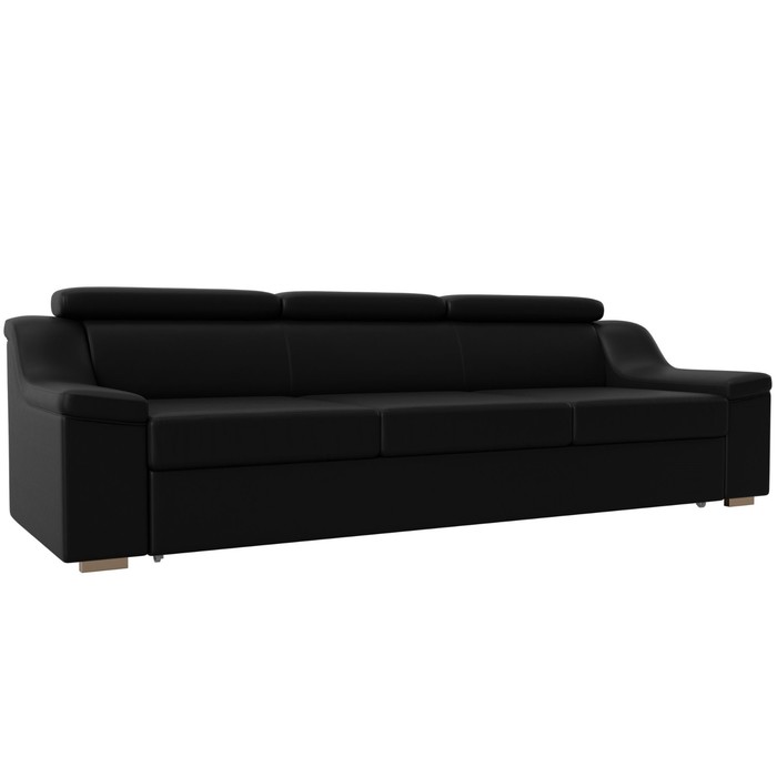 Прямой диван «Линдос», механизм дельфин, экокожа, цвет чёрный - Фото 1